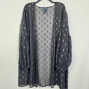Daytrip Sheer Kimono Cardigan L Metallic Dot